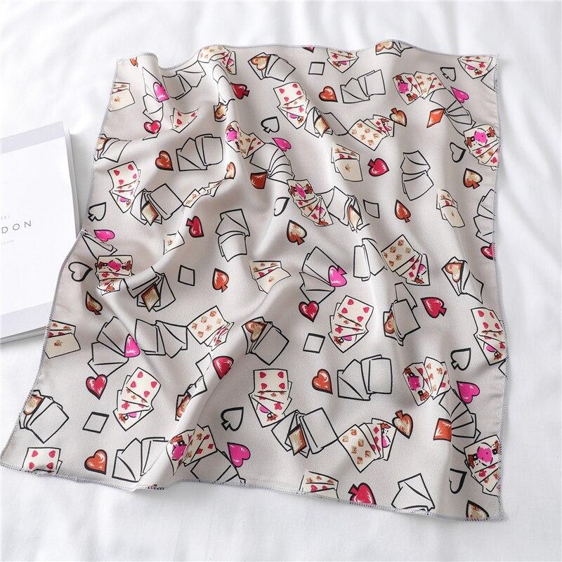New Silk Scarf Square Women Fashion Dot Plaid Print Neckerchief Ladies Work Scarves Small Winter Foulard Bandana Hair Tie Band