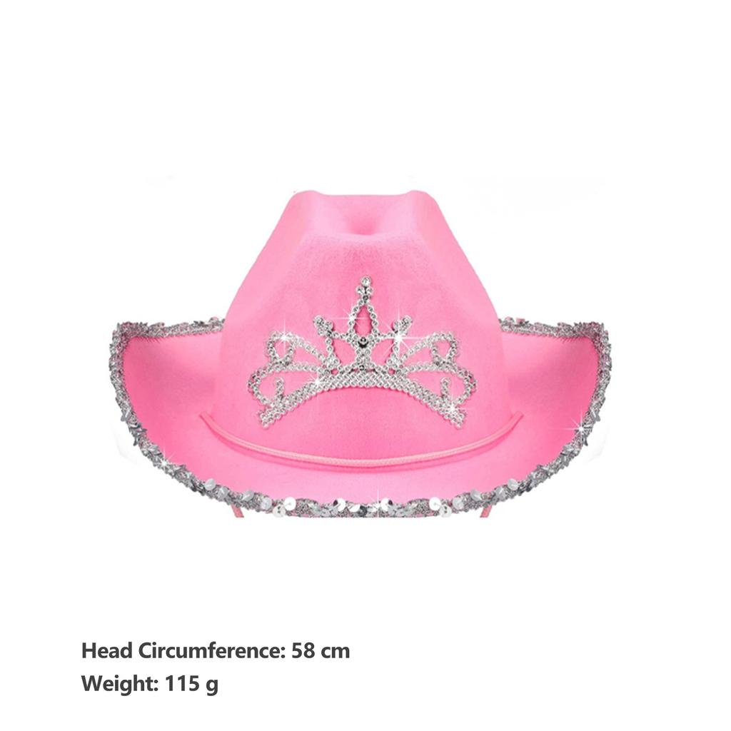 Novelty Cowboy Hat with Feathers Role-Playing Blinking Rhinestone Cowboy Hat for Women Party Dress Up