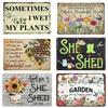 Retro Distressed Gardening Plant Slogan Metal Sign Houseplant Guide Floral Graphic Wall Plate Garden Room Farm Rustic Wall Decor