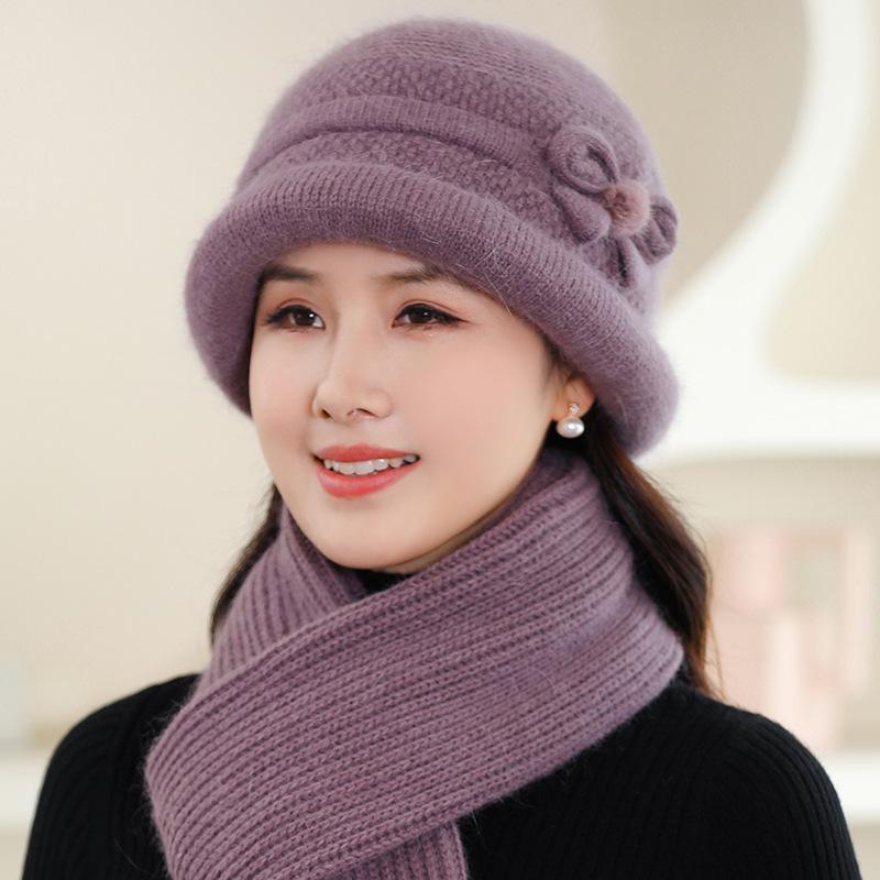 Зимняя шапка с подкладкой для женщин - защита ушей, толстая и теплая вязаная шапка с козырьком, идеально подходит для пожилых людей
