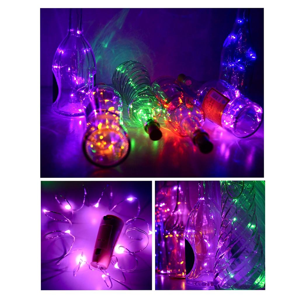 Светодиодная гирлянда-пробка для винных бутылок 2 м, гирлянда с феями, питание от батареек, рождественское украшение, декор для вечеринки, свадьбы, Нового года