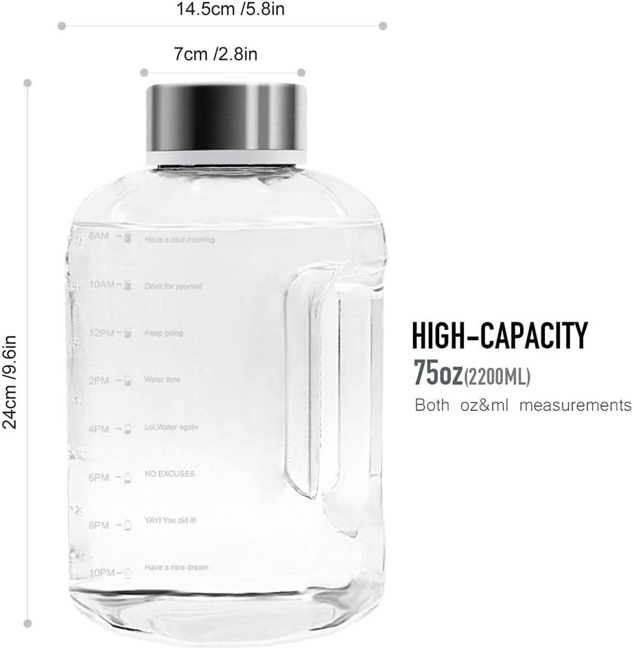 VENNERLI Water and Large Wide Direct Easy to Suitable for and Outdoor Water Bottle Bottle, 2200ml/2500ml (Safe BPA-Free), Capacity, Mouth, Drinking,