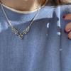 Minimalist Crown & Wing Pendant Sweater Necklace - Unisex Luxury Design With Heart Detail Artificial Crystal