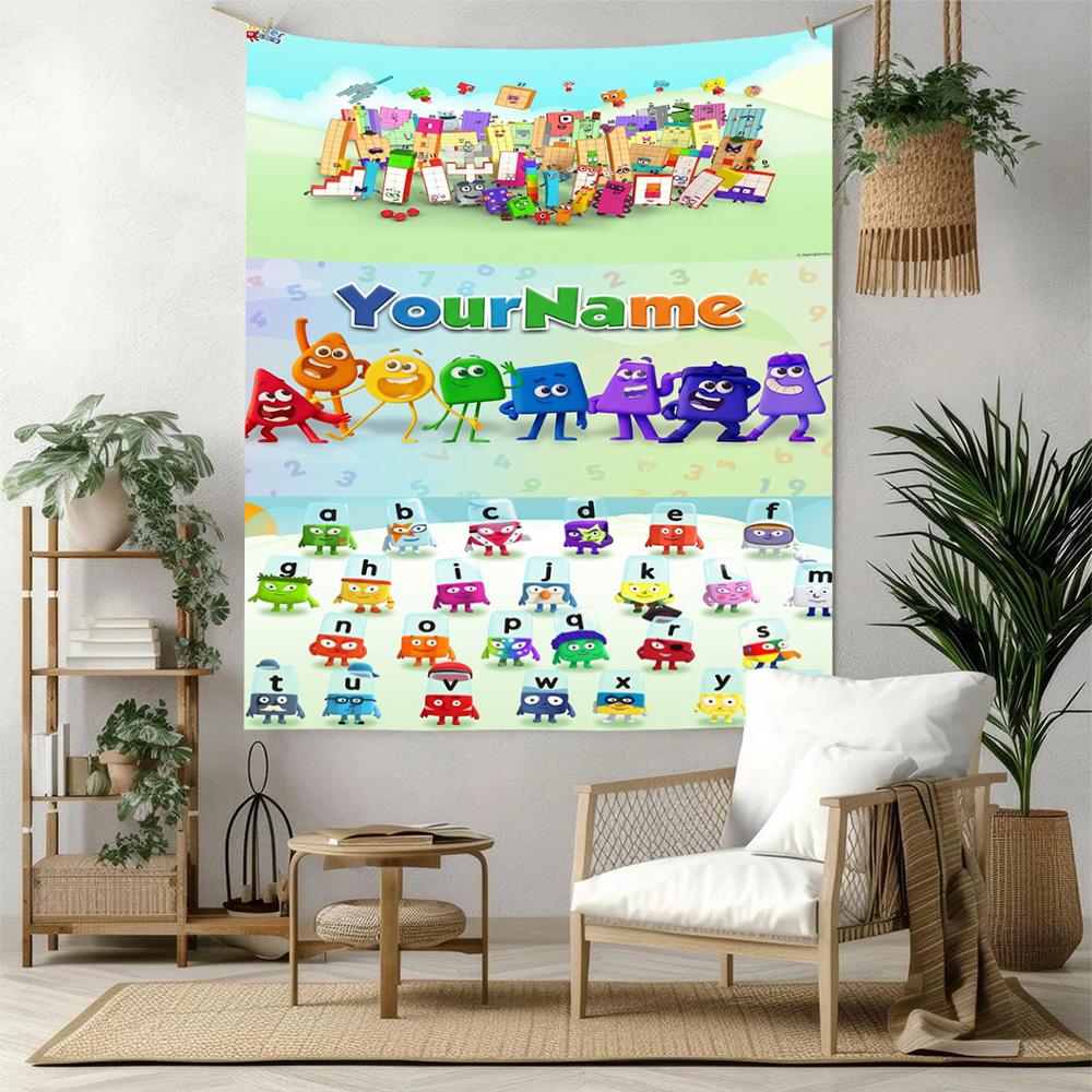 Numberblocks Custom Your Name Wall Decor Tapestry Art For Pet Memorial Birthdaywedding Party Backdrop Family Gift