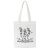 Korea Ulzzang Fun Skeleton Female Shopping Canvas Tote Casual Large-capacity Cartoon Women Bag Harajuku Punk Shoulder Bags