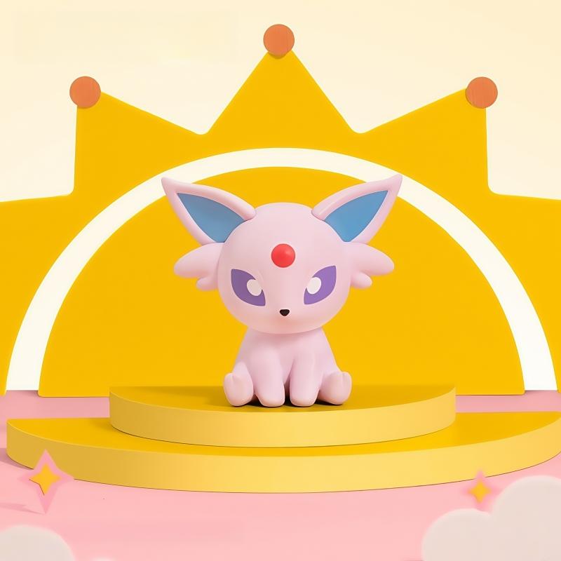 Anime Poke Ball Action Figures Mini Dolls of Dragonite Sylveon Gengar Vulpix by Genuine Original Model Ornament Toy Gift