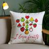 Cartoon Pixel Design Cushion Cover Plush Fabric DoubleSided Printed Invisible Zipper Sofa Pillow Case Home Bedroom Decor