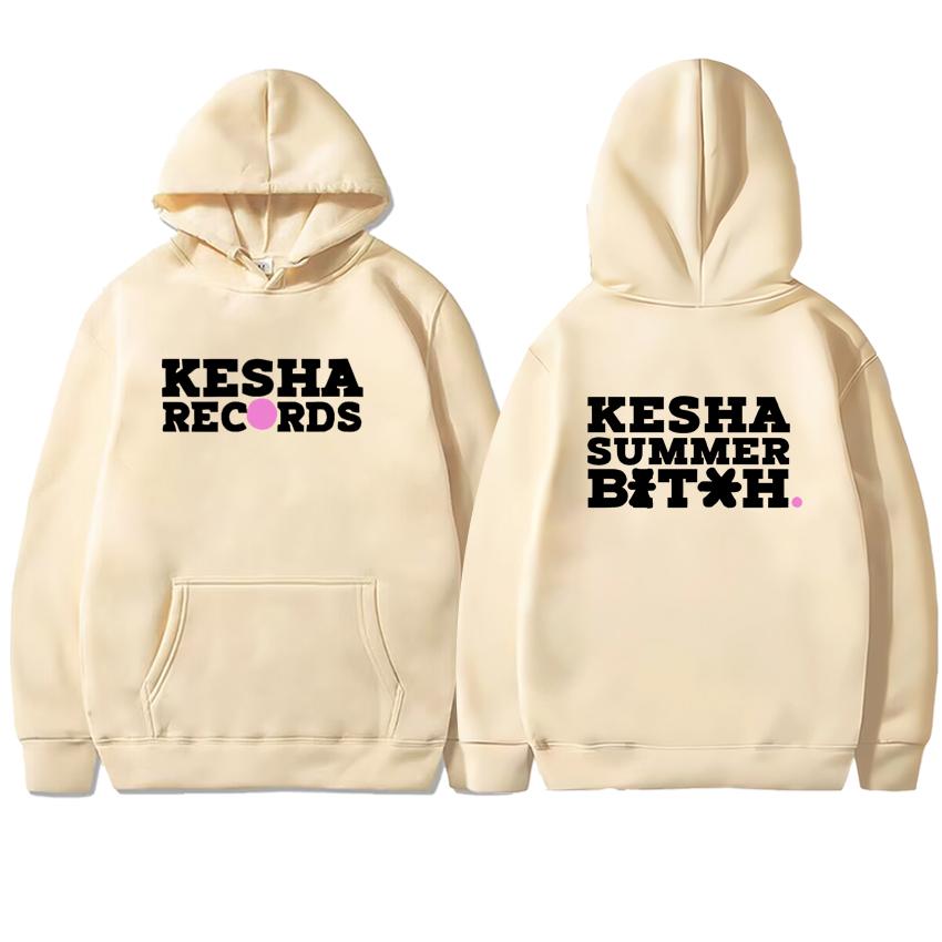 Модная Худи с Графикой Kesha Records, Двусторонний Принт, Мужская Женская, С Длинным Рукавом, Пуловер, Осень Зима, Флис, Унисекс, Свитшоты