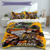 3pcs Custom Name Monster Jam Set,Includes 1 Duvet Cover and 2 Pillowcases,All-season Bedroom Decor