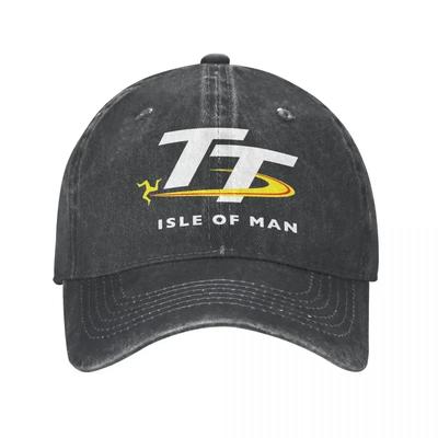 Винтажные бейсболки Isle Of Man TT Races Manx для мужчин и женщин, потертый деним, головные уборы для тренировок на открытом воздухе, мягкие кепки без структуры