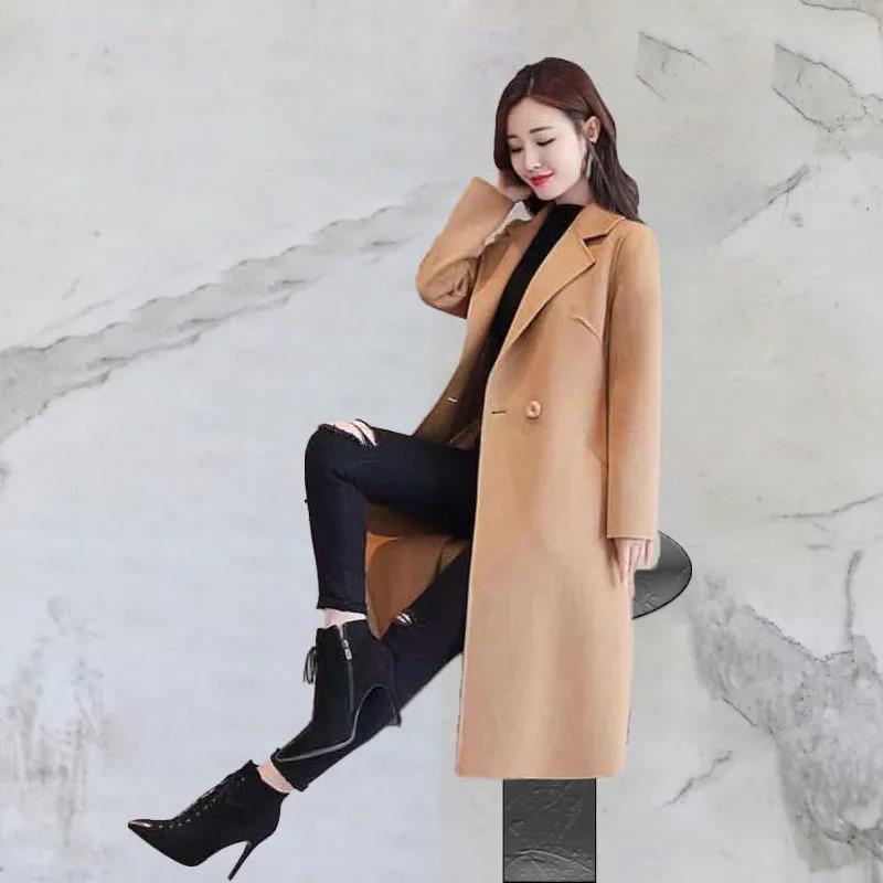 Woolen Coat Women's Medium and Long Models, New Slim-fitting To Cover the Stomach, Old Mother's Casual Temperament, Woolen Coat