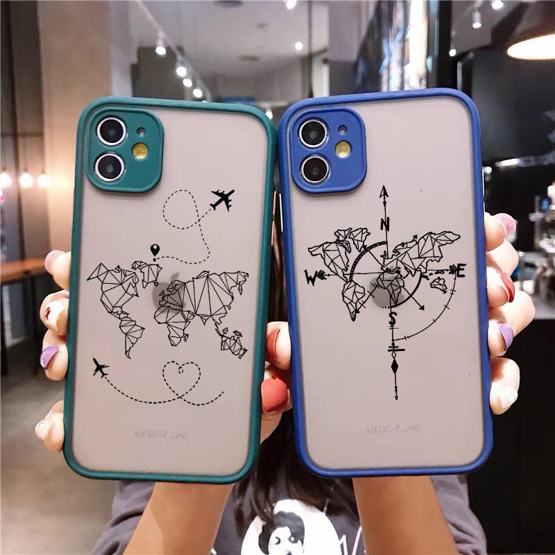 Чехол для телефона с защитой камеры для путешествий, карта мира, для iPhone 11 13 12 14 15 16 Pro Max Mini 7 8 Plus XS XR SE20, самолет, жесткая поликарбонатная крышка