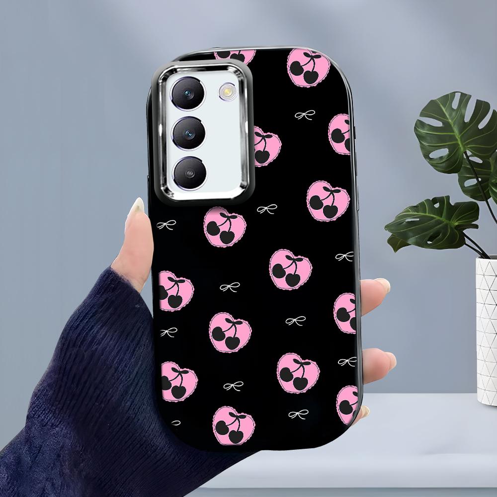 Для OPPO A18 A38 A54 A60 A96 Reno12 F 8T 8Z Vivo V30 V40 Y15s Y22 Y27 Y30 Y36 Love Cherry Design Мягкий силиконовый чехол цвета конфет, противоударный