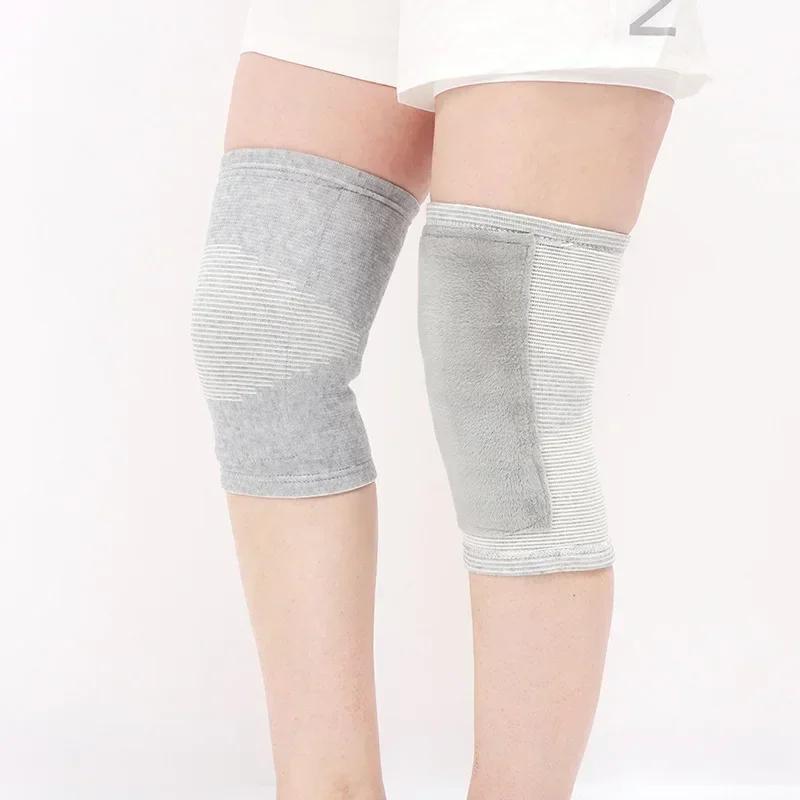 Наколенник из кашемира для облегчения боли в суставах при артрите, защита из двойной толстой шерсти, утеплитель для занятий спортом, 1 пара, зима