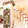 Christmas tree chain red and silver decoration Christmas garland