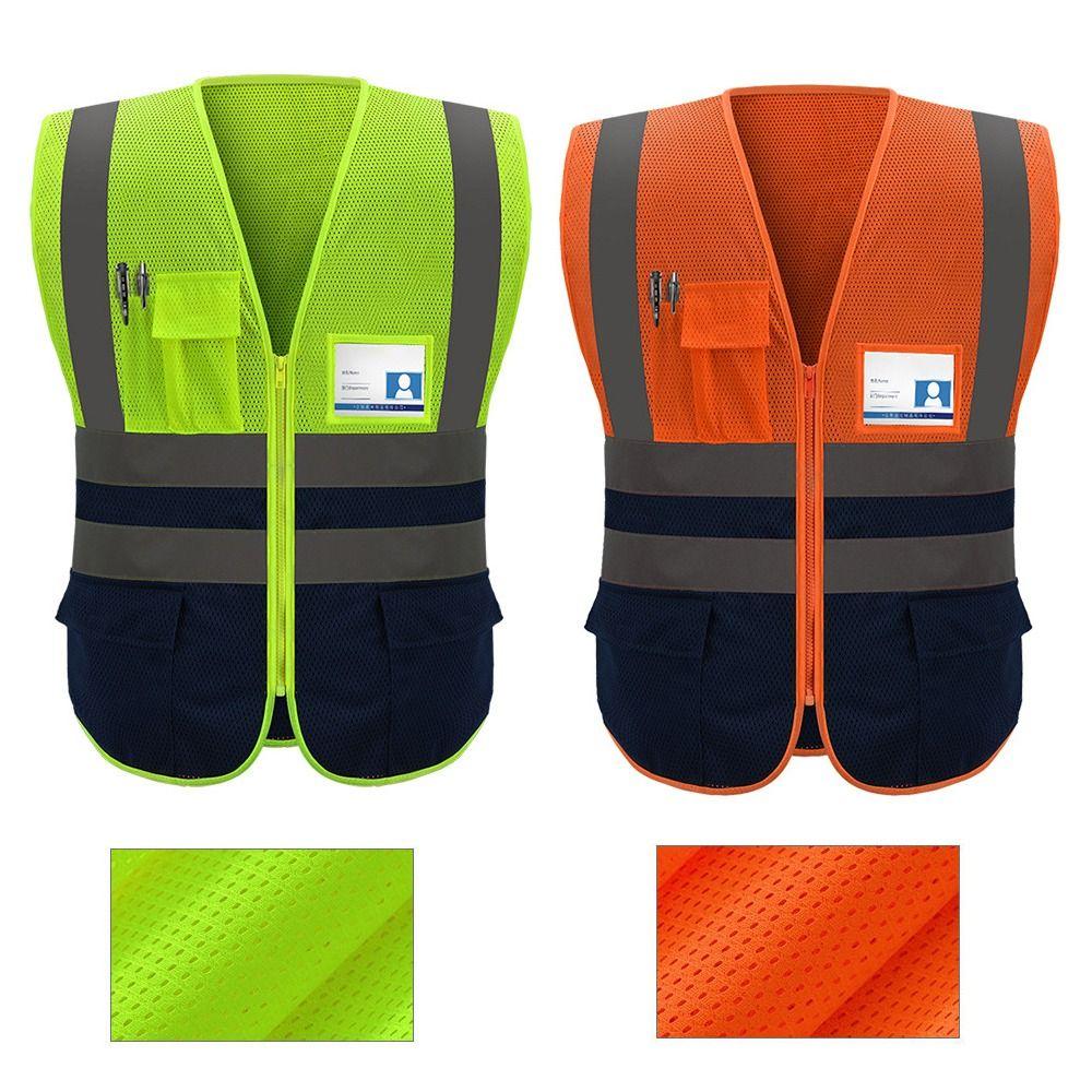 Breathable Security Vests High Visibility Workwear Uniforms Work Vest  Running Cycling Sports