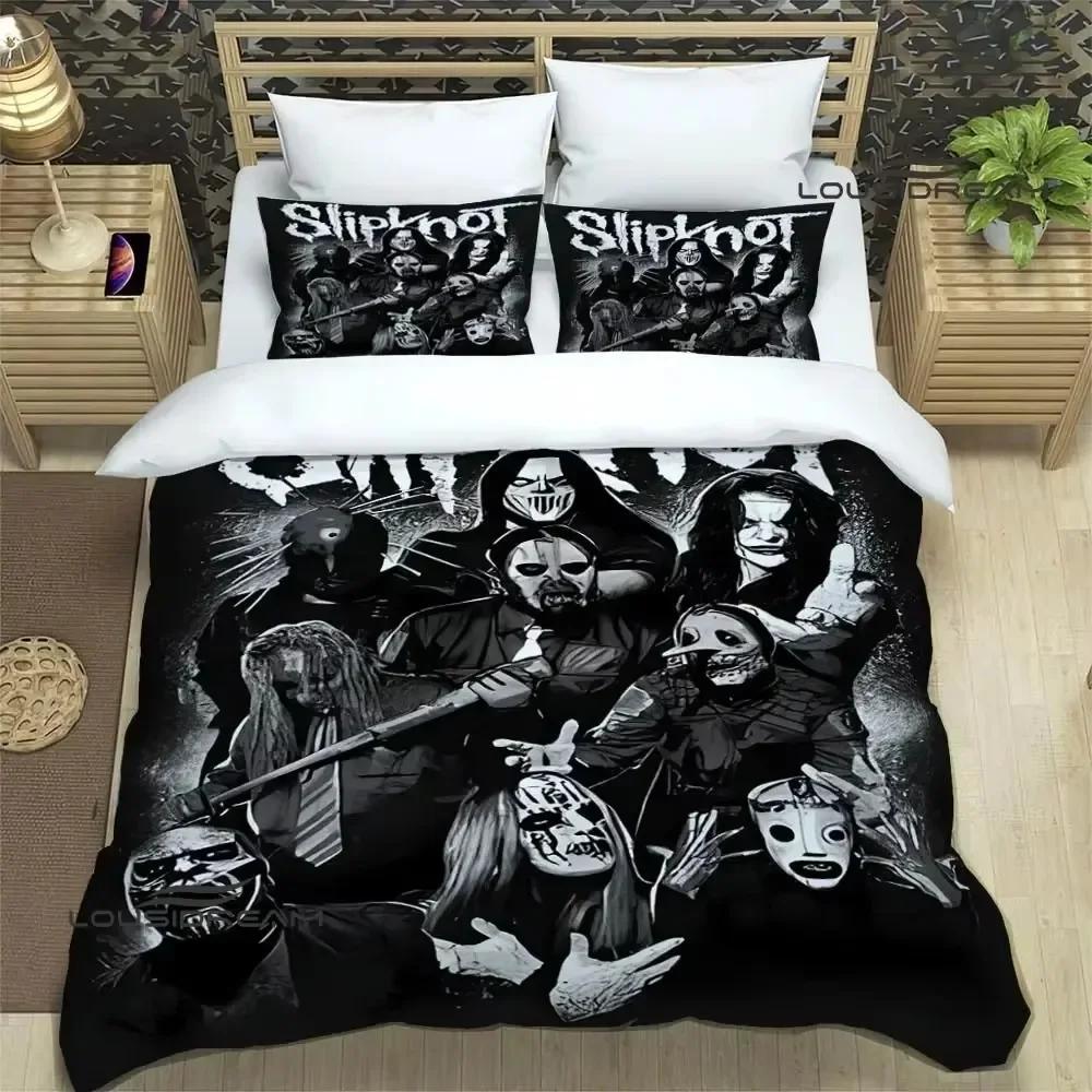 Постельное белье с принтом группы S-SLIPKNOT изысканный комплект постельных принадлежностей пододеяльник комплект одеяла комплект постельного белья роскошный подарок на день рождения