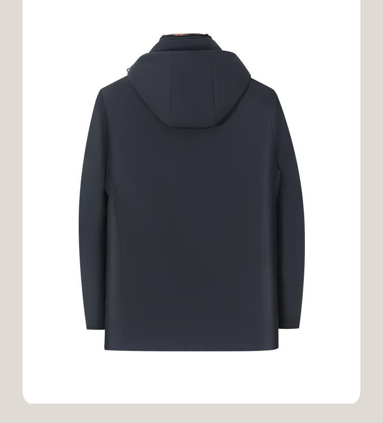 Detachable Rabbit Fur Inner Tank 25 Winter Thickened Pie Overcomes Male Thickened Middle aged Business Hooded Coat