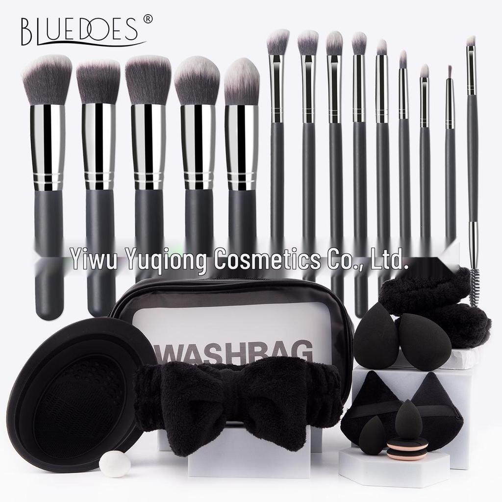 33-Piece Soft Makeup Brush & Beauty Sponge Set - Includes Eyeshadow & Foundation Brushes