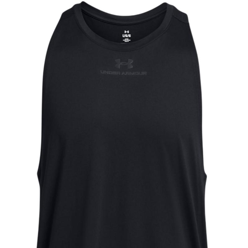 Under Armour UA Vanish Letter Logo Print Легкий эластичный дышащий топ без рукавов с круглым вырезом для мужчин, черный 1382802-001