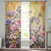 Abstract Colorful Flowers Painting Sheer Curtains Bedroom Voile Curtain Living Room Window Sheer Curtains Kitchen Tulle Drapes