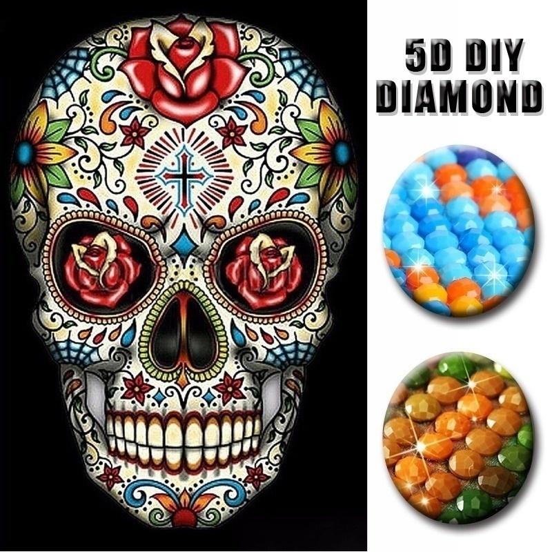 5d Diamond Painting Skull Diy Diamond Embroidery Animal Cross Stitch Mosaic