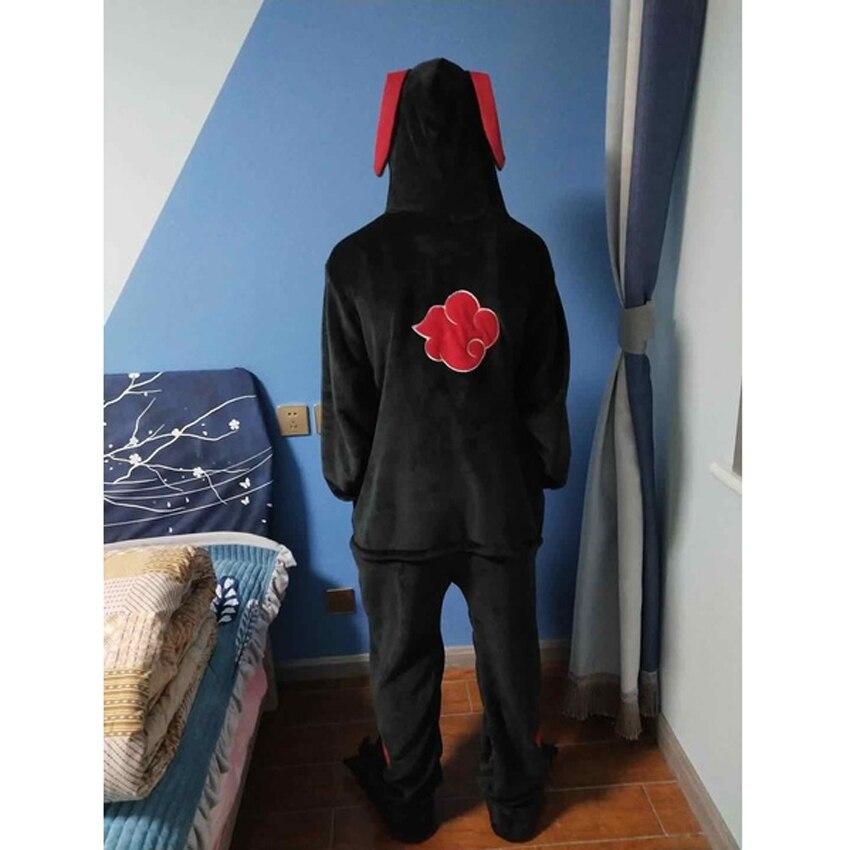 Наруто Акацуки аниме пижамы Учиха Итачи Хэллоуин косплей костюм кигуруми комбинезоны для взрослых фланелевая домашняя одежда для сна