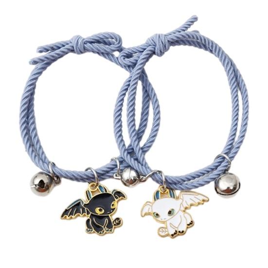 2 шт. женский браслет резинка для волос двойного назначения колокольчик магнитный мультяшный кулон декор высокоэластичный двойной слой противоскользящее кольцо для волос женская повязка для волос конский хвост