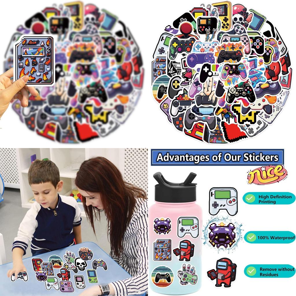 Cartoon Game Controller Stickers Personalize And Decorate Your Guitar Notebook And Luggage With 50 Waterproof Wholesale Decals Characters)