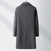 Новое осенне-зимнее утолщенное длинное шерстяное двухстороннее шерстяное пальто с воротником для костюма, мужское молодежное тонкое пальто