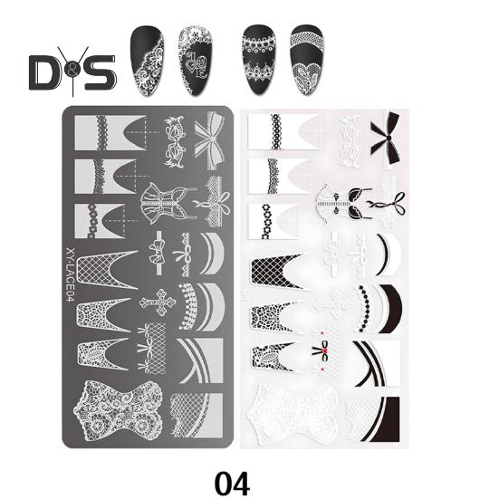 Набор пластин для штамповки банты цветы кружевной дизайн маникюр украшения металлические пластины переводные шаблоны серии Sweet