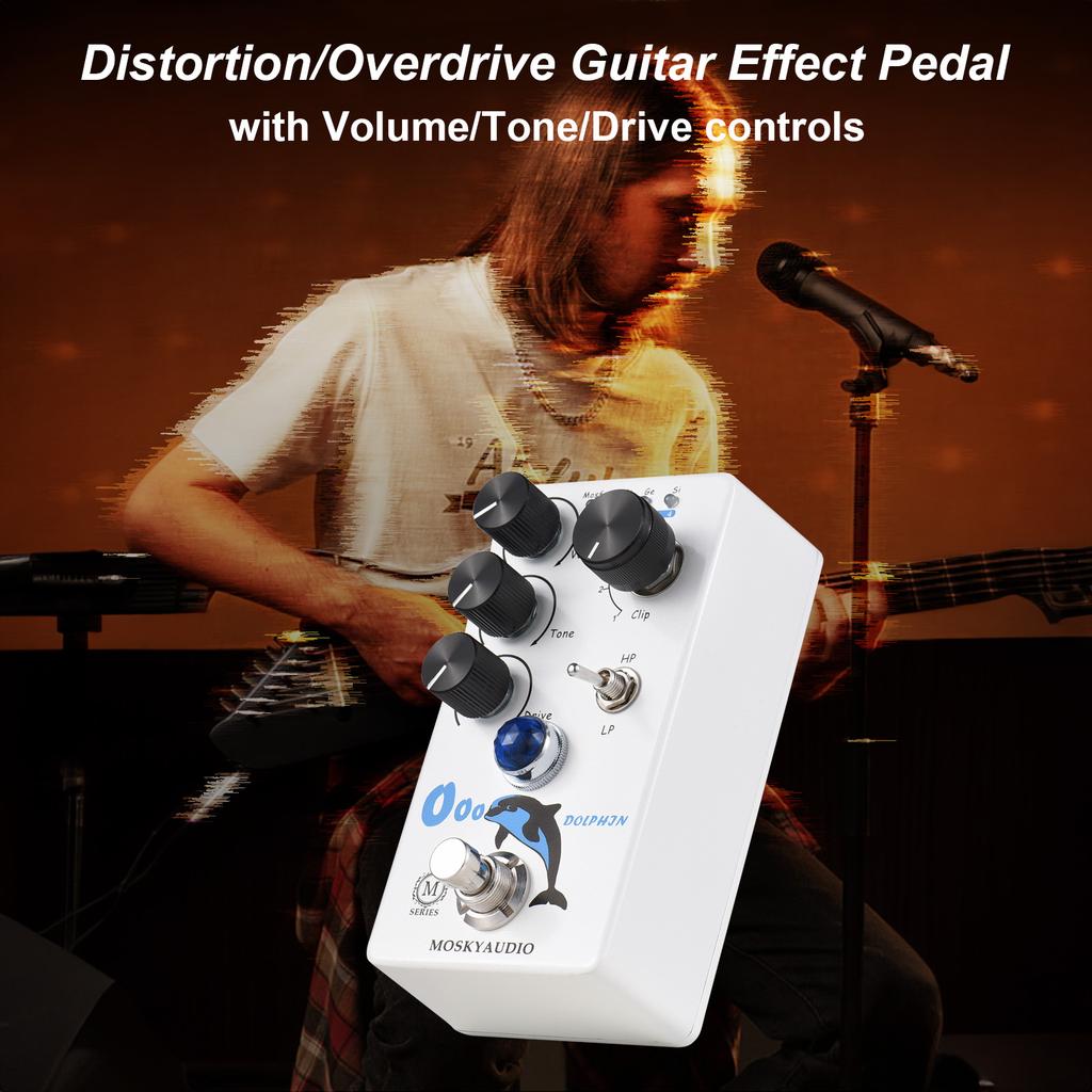 MOSKYAudio Distortion/Overdrive Guitar Effect Pedal 4 Mode Switch Volume/Tone/Drive Controls