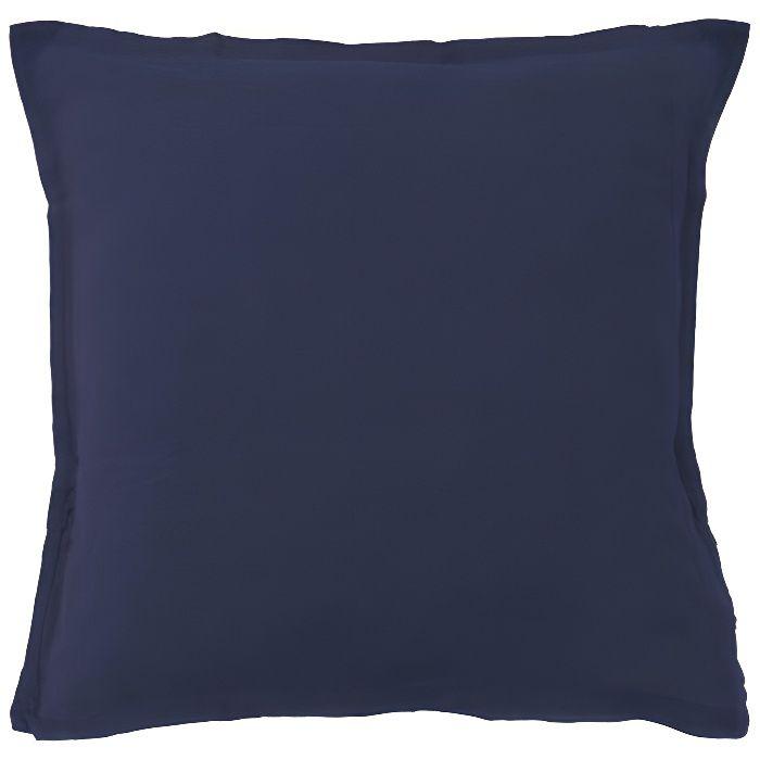 Taie d'oreiller - TARANTINO - 65x65 cm - 100% coton - Couleur indigo - Lavable