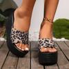 Женская обувь 2024 года, высококачественные летние женские тапочки, разноцветные, с леопардовым принтом, с открытым носком, на платформе, водонепроницаемые уличные тапочки