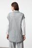 Women's Fashionable Stylish Hijab Sweater Gray Openwork Perforated Knitwear Sweater