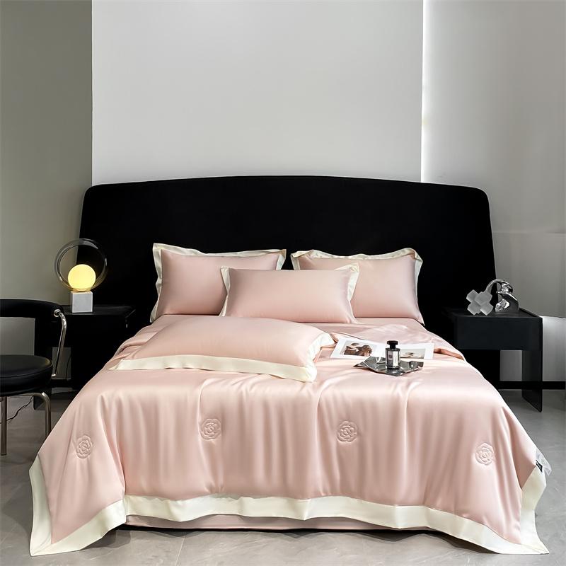 100% мытое шелковое одеяло для лета, гладкое покрывало с вышивкой и ледяным охлаждением, шелковистое одеяло для кроватей, роскошное летнее одеяло для кровати