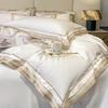 Premium 1000TC Egyptian Cotton Luxury Gold Embroidery Hotel Style Bedding Set Duvet Cover Flat/Fitted Bed Sheet Pillowcases 4Pcs