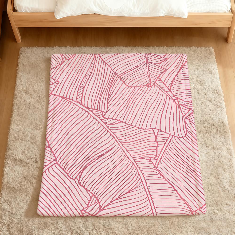 Fashion Art Monstera Leaf Nude Flannel Soft Warm Plush Blanket For Sofa Living Room Pet Hogar Bedroom Gift Home Car Portable