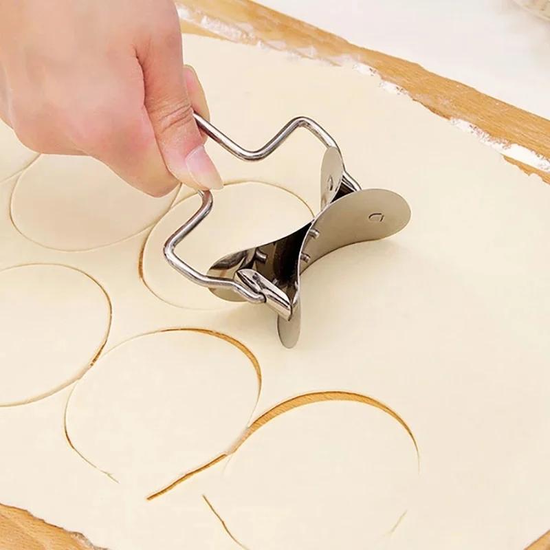 1PC Round Cutting Blade Dumplings Making Mold Jiaozi Mould Stainless Steel Cookie Round Rolling Pastry Baking Accessories