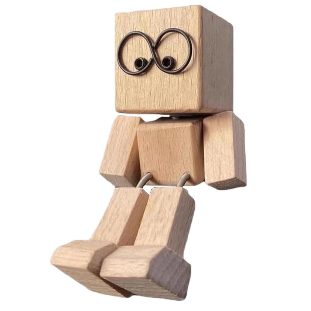 Трясущаяся деревянная фигурка человека, настольный декор, креативная статуэтка для приборной панели автомобиля, полки для кабинета, витрины, стола, спальни, гостиной