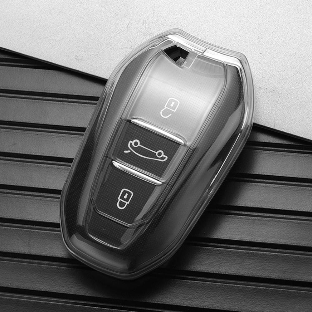 Для Peugeot 3008 206 301 508 208 2008 Rifter 307 308 207 408 407 5008 Для Citroen C5 C4 C3 C2 Прозрачный ТПУ Чехол-ракушка для ключа автомобиля