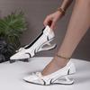 Fashion Plus Size 43 Special Heel Spliced Heels Pointed Toe Heels Women's Fashion Shallow Mouth Bow Non-Slip Mary Jane Single Shoes