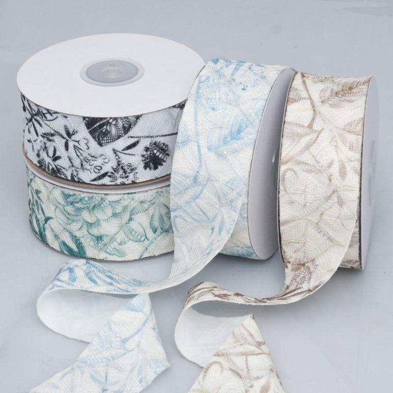 DIY Decorative Embellishments Romantic and Cozy Ancient Lace Printed Ribbon Diy Bow Handmade Decorative Ribbon Gift Cake Bouquet Packaging Ribbon