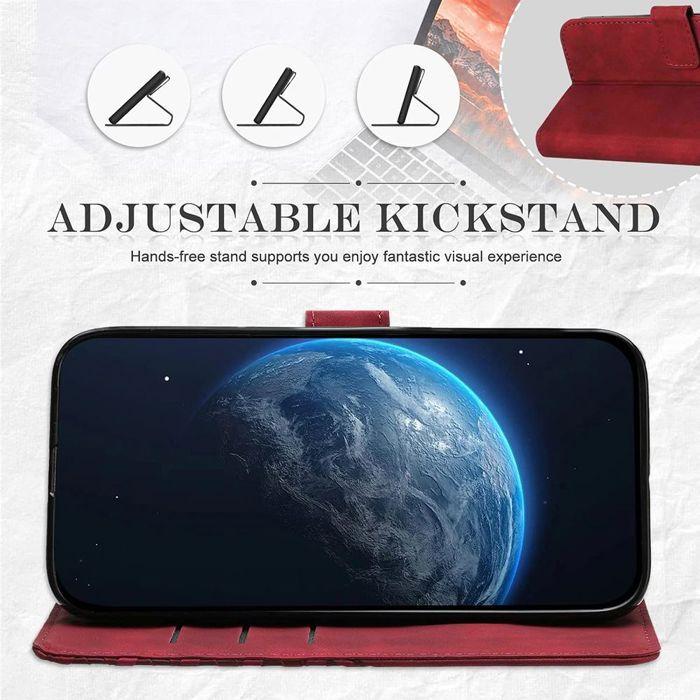 Coque de Protection - BOOLING - pour Samsung Galaxy A17 5G/4G - Cuir PU Rouge - Anti-Rayures - 2 Vitres