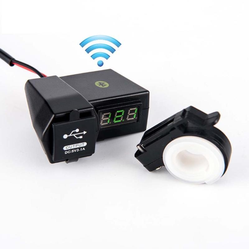 Водонепроницаемый светодиодный вольтметр зарядного устройства USB с двойным портом для мотоцикла 12 В с GPS-позиционированием