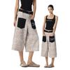 Vintage Leopard Print Patchwork Denim Cropped Wide Leg Straight Pants Men Women Streetwear