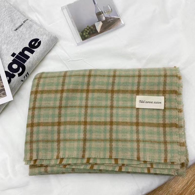 Versatile Plaid Scarf Women's Autumn and Winter Imitation Cashmere Shawl Multi-color Warm Scarf