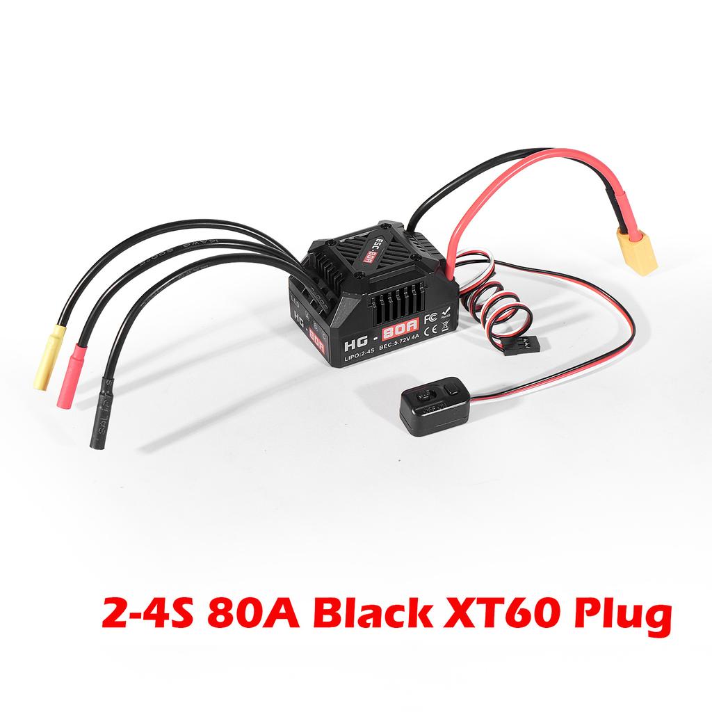 AneegFpv HG 35A 60A 80A Waterproof Sensorless Brushless ESC 2-3S 2-4S for 1/10 1/12 1/14 1/16 RC Car F540 3650 Brushless Motor