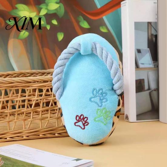 Puppy Teething Toys Slipper Dog Toys, Squeaky Crinkle Plush Toy for Small Medium Teeth Cleaning Dogs Dogs, Cute Shape Interactive Chew Boredom Relief