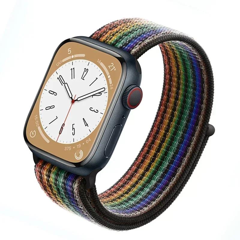 Нейлоновый ремешок-петля для ремешков Apple Watch 46 мм 44 мм 40 мм 45 мм 41 мм 42 мм Спортивный браслет iwatch Ultra 2 49 мм Серии 10 9 8 se 7 6 5 4 Ремешок